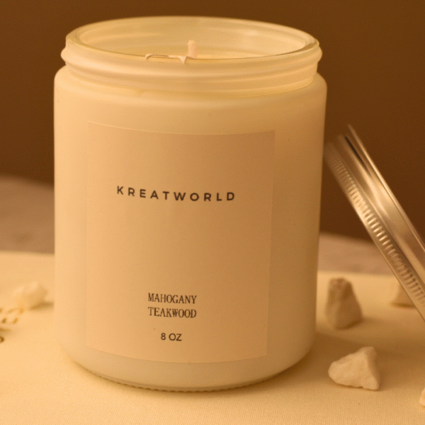 Mahogany Teak Wood Candle | Long-Lasting Rich Aroma - Image 5