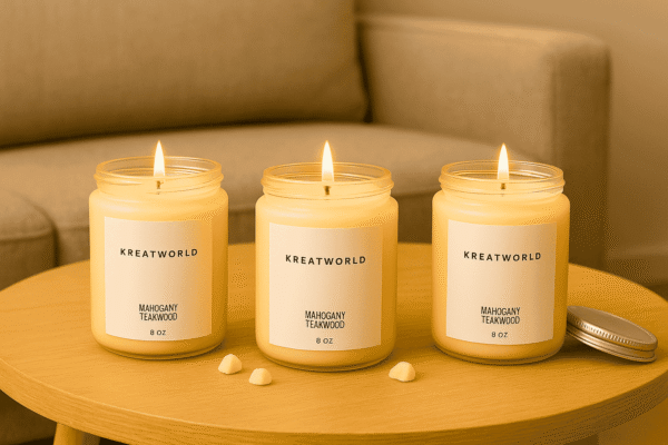Pack of 3 Candles- Mahogany Teakwood