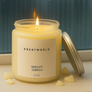 Mahogany Teak Wood Candle | Long-Lasting Rich Aroma