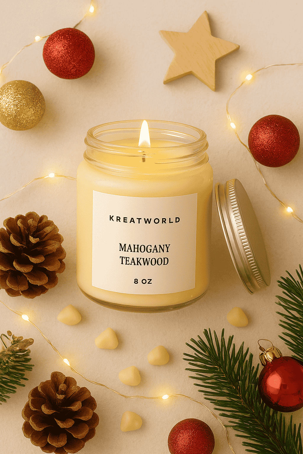 Mahogany Teakwood Candle