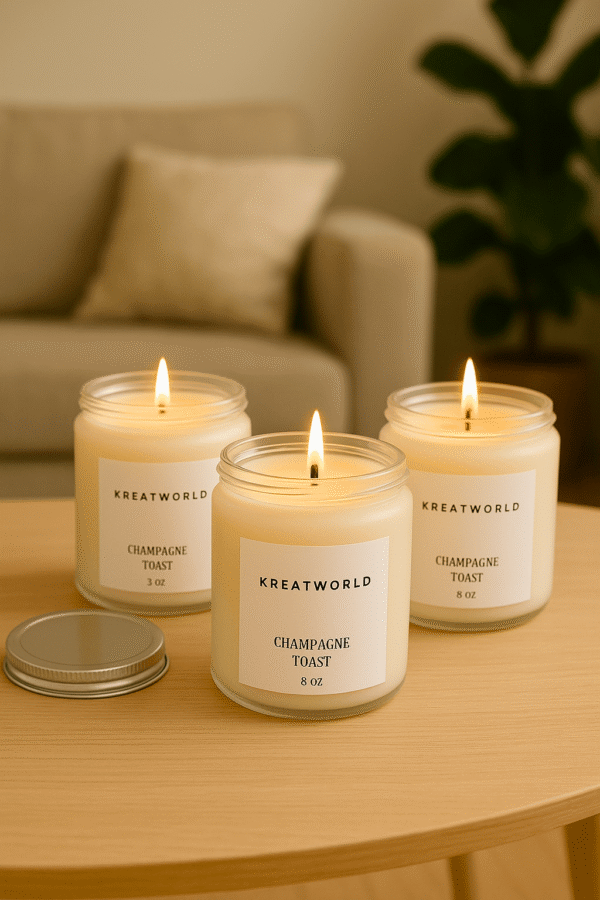 Pack of 3 Candles - Champagne Toast